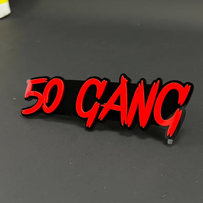 1PC 50 GANG 3D Acrylic Badge - Car Truck Emblem Fender Tailgate Trunk Sticker