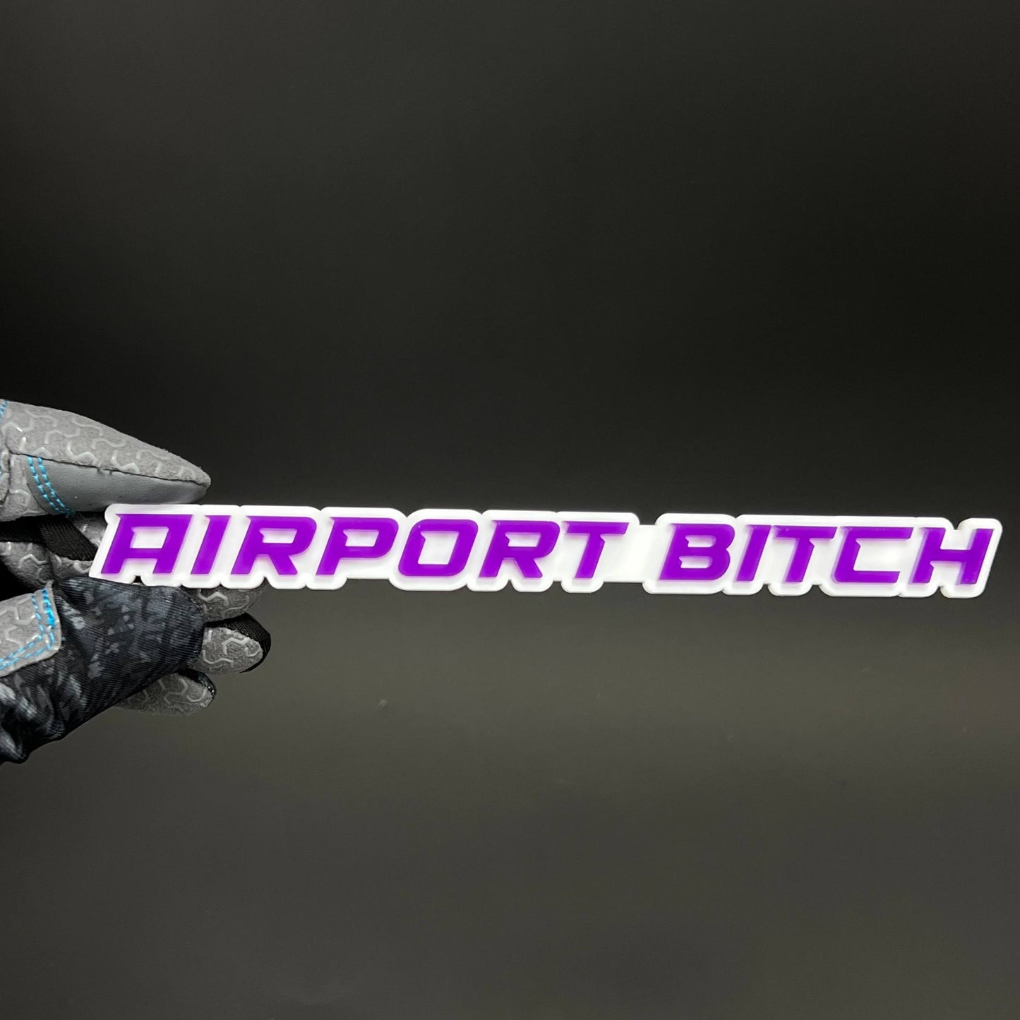 1PC AIRPORT BITCH 3D Acrylic Badge - Car Truck Emblem Fender Sticker