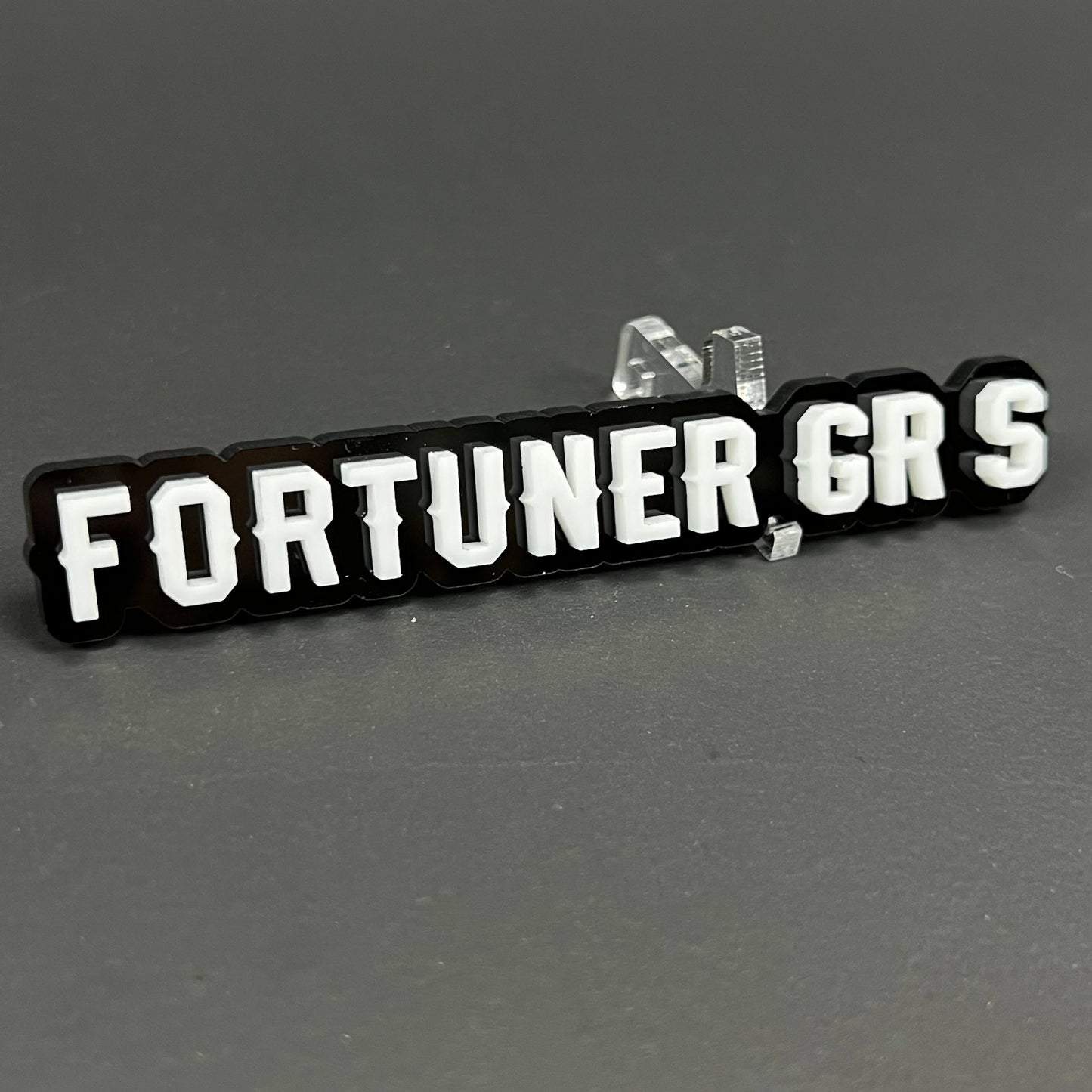 1PC FORTUNER GR S 3D Acrylic Badge - Car Truck Emblem Fender Tailgate Trunk Sticker