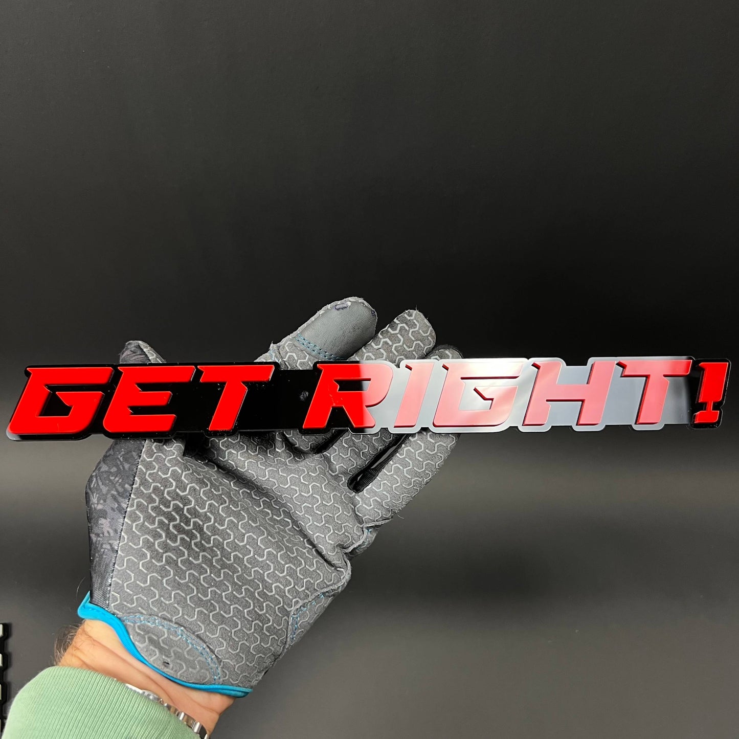 1PC GET RIGHT! 3D Acrylic Badge - Car Truck Emblem Fender Tailgate Trunk Sticker