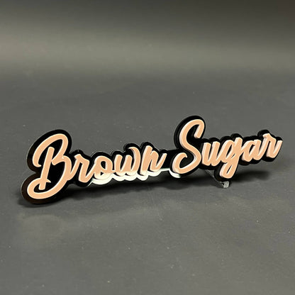 1PC Brown Sugar 3D Acrylic Badge - Car Truck Emblem Fender Sticker