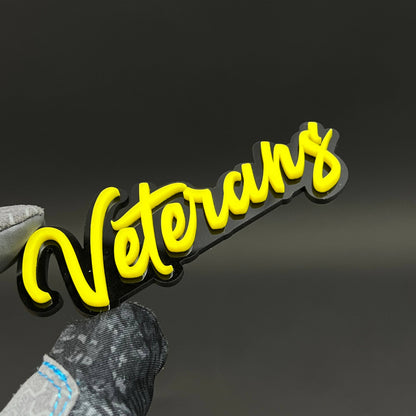 1PC Veterans 3D Acrylic Badge - Car Truck Emblem Fender Tailgate Trunk Sticker
