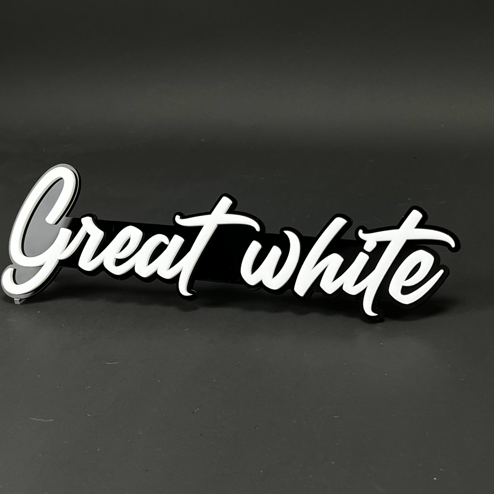 1PC Great white 3D Acrylic Badge - Car Truck Emblem Fender Sticker