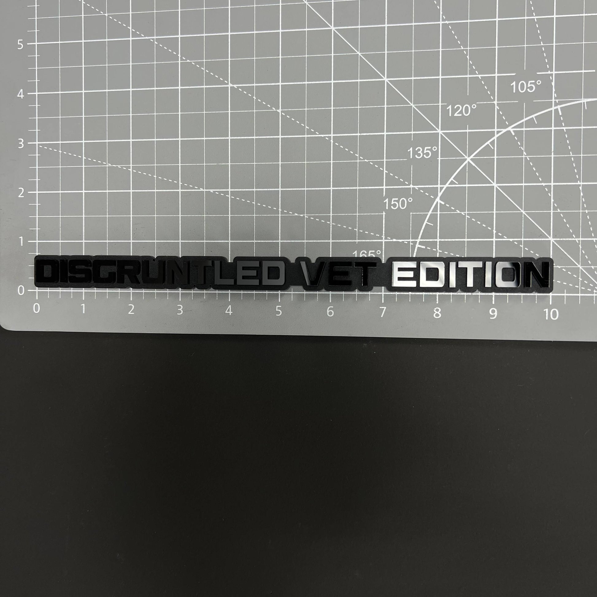 1PC DISGRUNTLED VET EDITION 3D Acrylic Badge - Car Truck Emblem Fender Sticker