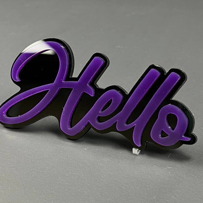 1PC Hello 3D Acrylic Badge - Car Truck Emblem Fender Tailgate Trunk Sticker