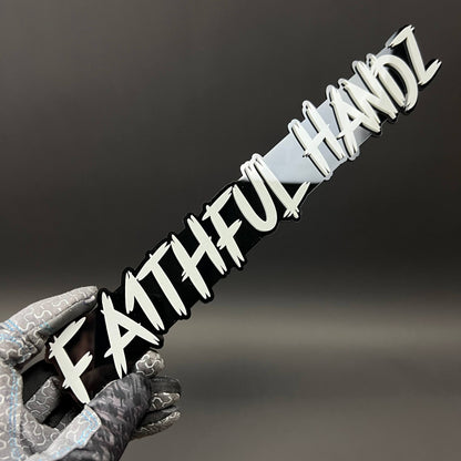 1PC FAITHFUL HANDZ 3D Acrylic Badge - Car Truck Emblem Fender Sticker