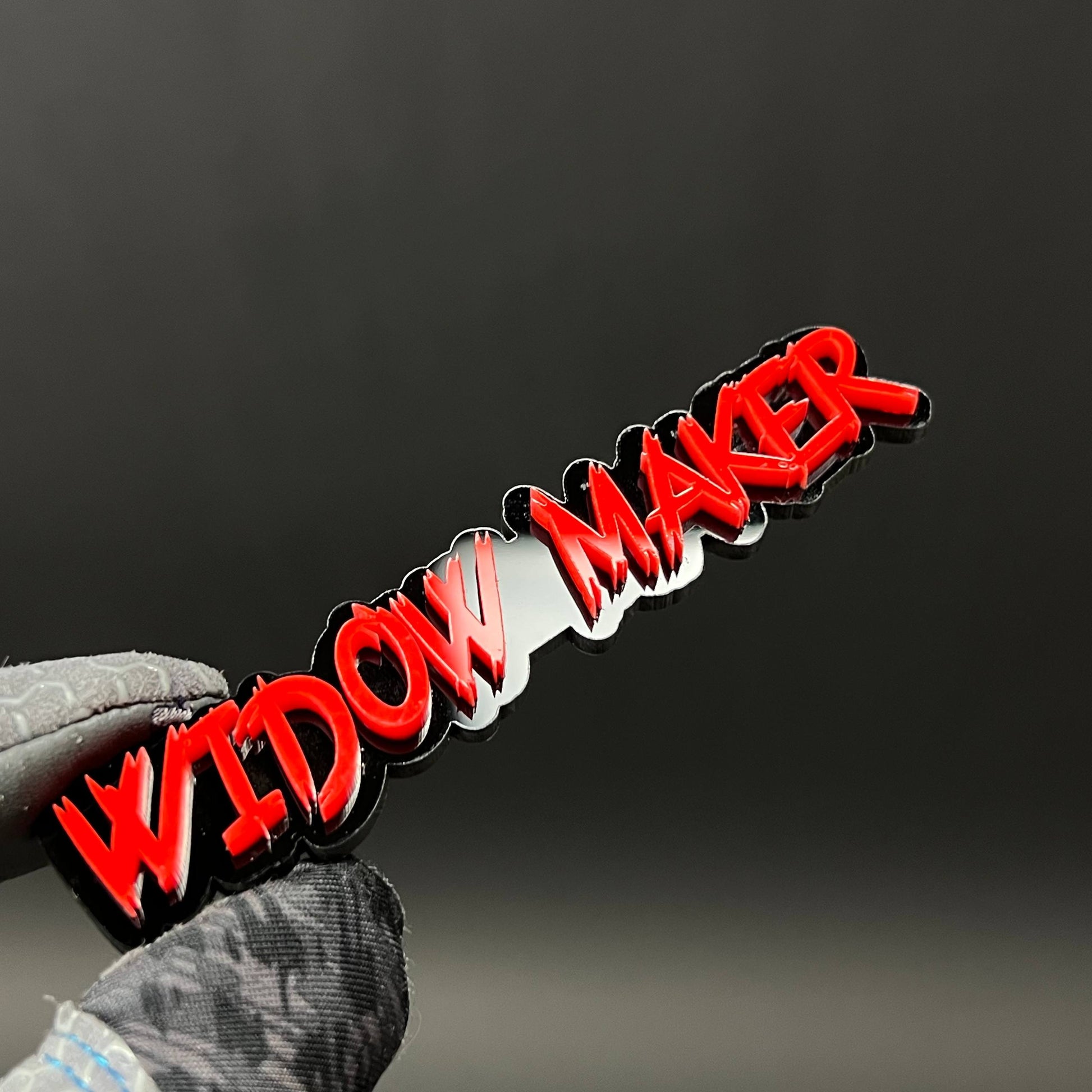 1PC WIDOW MAKER (Red) 3D Acrylic Badge - Car Truck Emblem Fender Sticker