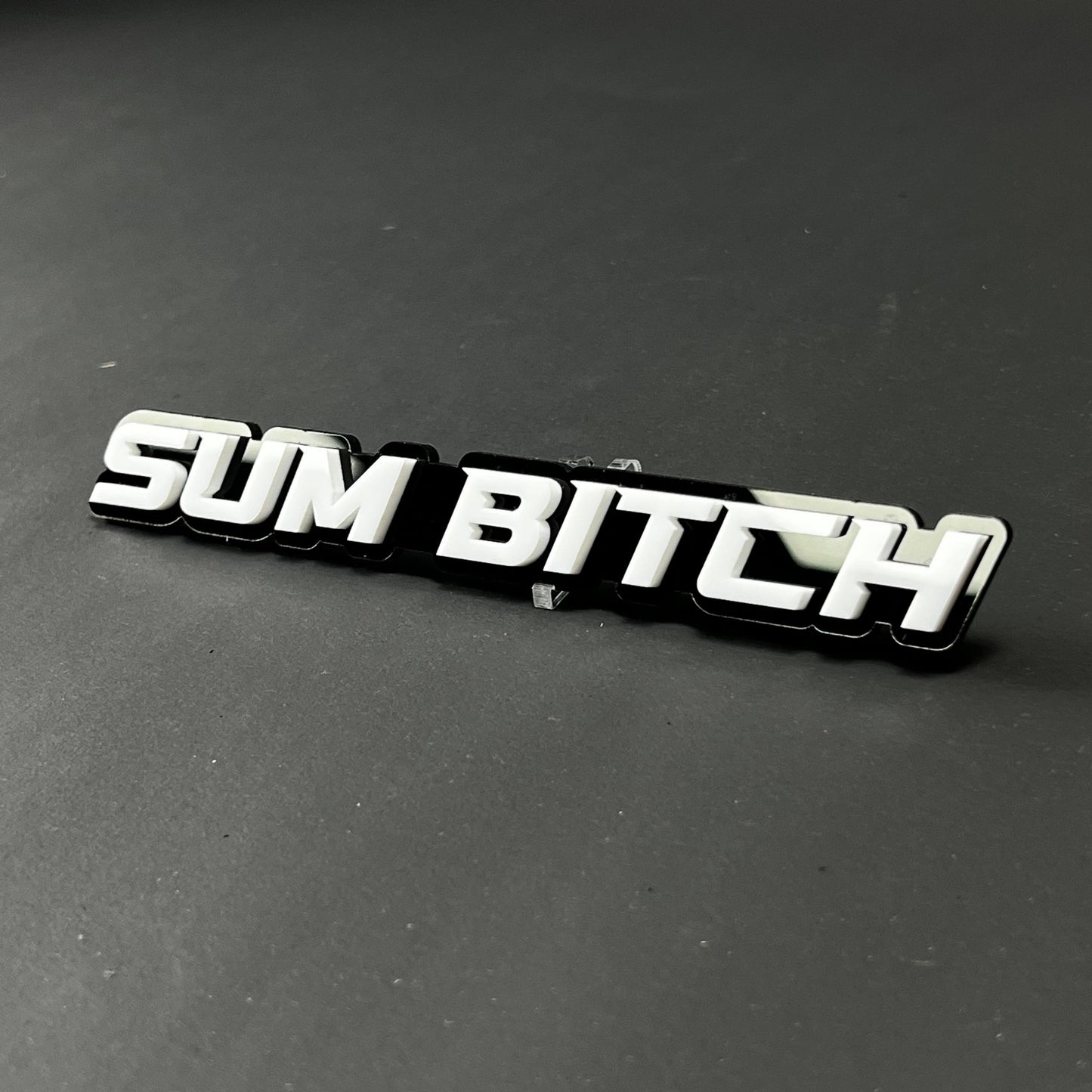 1PC SUM BITCH 3D Acrylic Badge - Car Truck Emblem Fender Tailgate Trunk Sticker