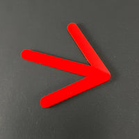 1PC Red Chevron 3D Acrylic Badge - Car Truck Emblem Fender Sticker