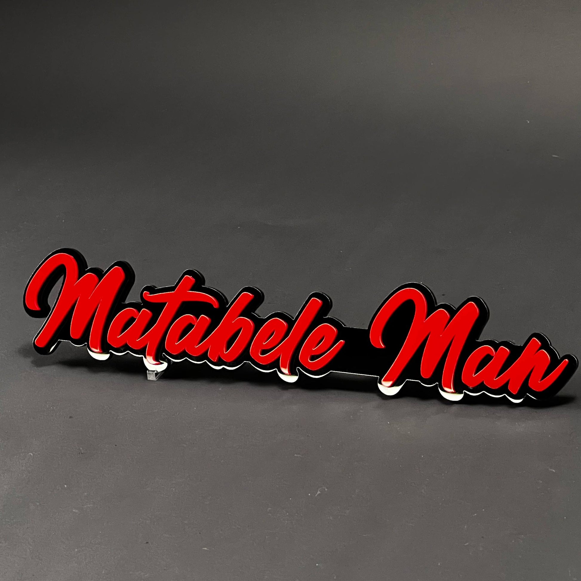 1PC Matabele Man 3D Acrylic Badge - Car Truck Emblem Fender Sticker