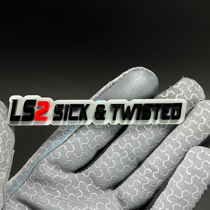 1PC LS2 Sick & Twisted 3D Acrylic Badge - Car Truck Emblem Fender Sticker