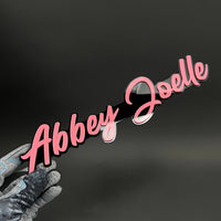 1PC Abbey Joelle 3D Acrylic Badge - Car Truck Emblem Fender Sticker