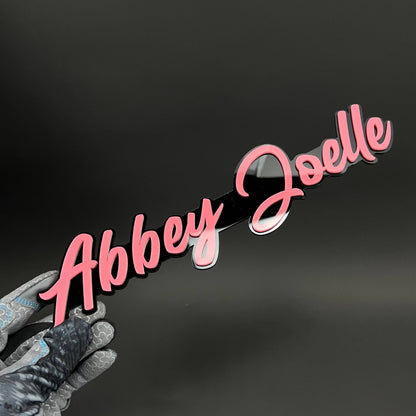 1PC Abbey Joelle 3D Acrylic Badge - Car Truck Emblem Fender Sticker
