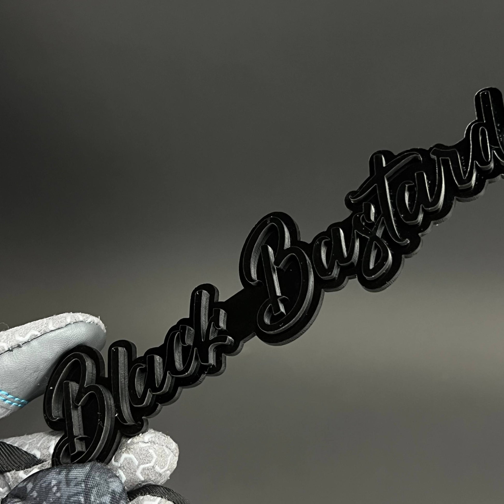 1PC Black Bastard 3D Acrylic Badge - Car Truck Emblem Fender Sticker