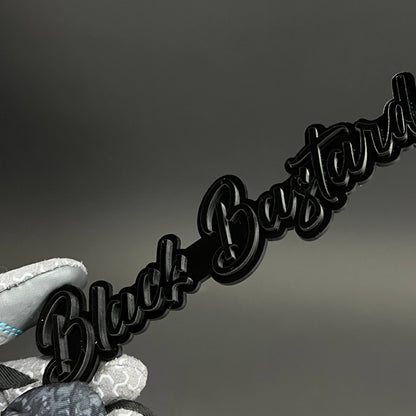 1PC Black Bastard 3D Acrylic Badge - Car Truck Emblem Fender Sticker