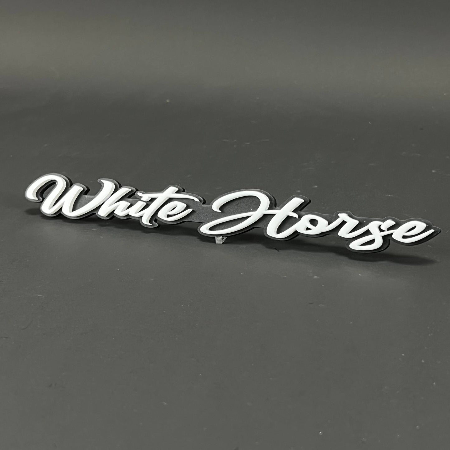1PC White Horse 3D Acrylic Badge - Car Truck Emblem Fender Sticker