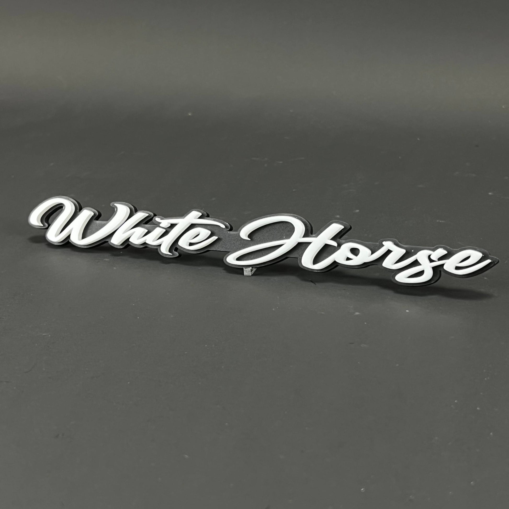 1PC White Horse 3D Acrylic Badge - Car Truck Emblem Fender Sticker