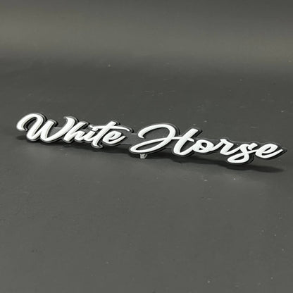 1PC White Horse 3D Acrylic Badge - Car Truck Emblem Fender Sticker