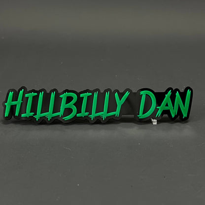 1PC HILLBILLY DAN 3D Acrylic Badge - Car Truck Emblem Fender Sticker