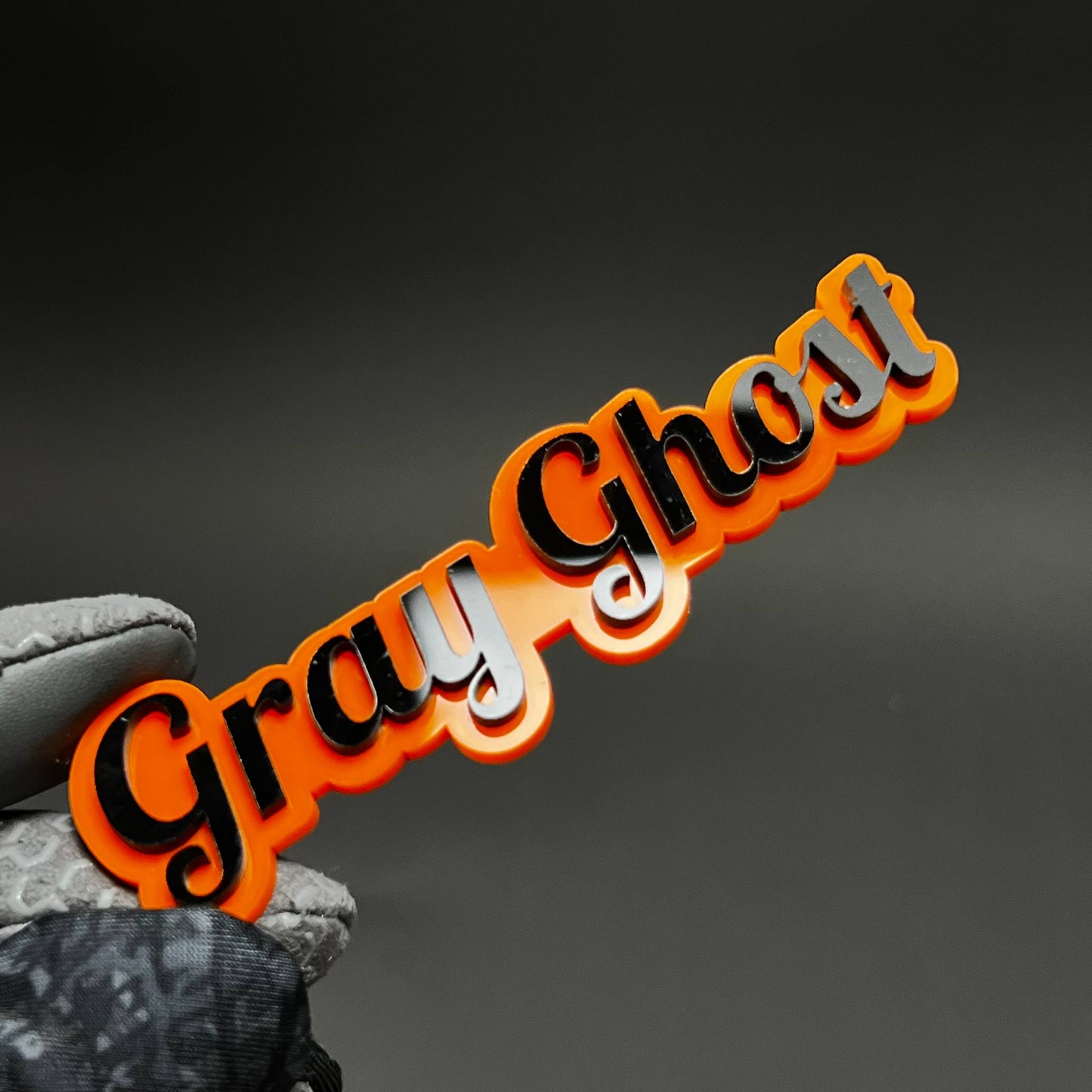 1PC Gray Ghost 3D Acrylic Badge - Car Truck Emblem Fender Tailgate Trunk Sticker