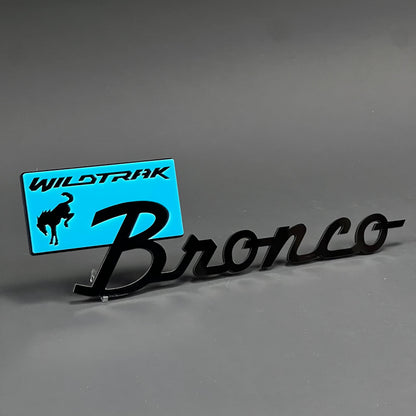 1PC Bronco Wildtrak (Blue) 3D Acrylic Badge - Car Truck Emblem Fender Tailgate Trunk Sticker