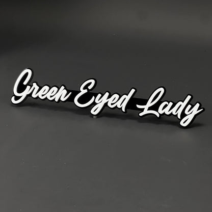 1PC Green Eyed Lady 3D Acrylic Badge - Car Truck Emblem Fender Sticker