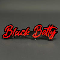 1PC Black Betty Red 3D Acrylic Badge - Car Truck Emblem Fender Sticker