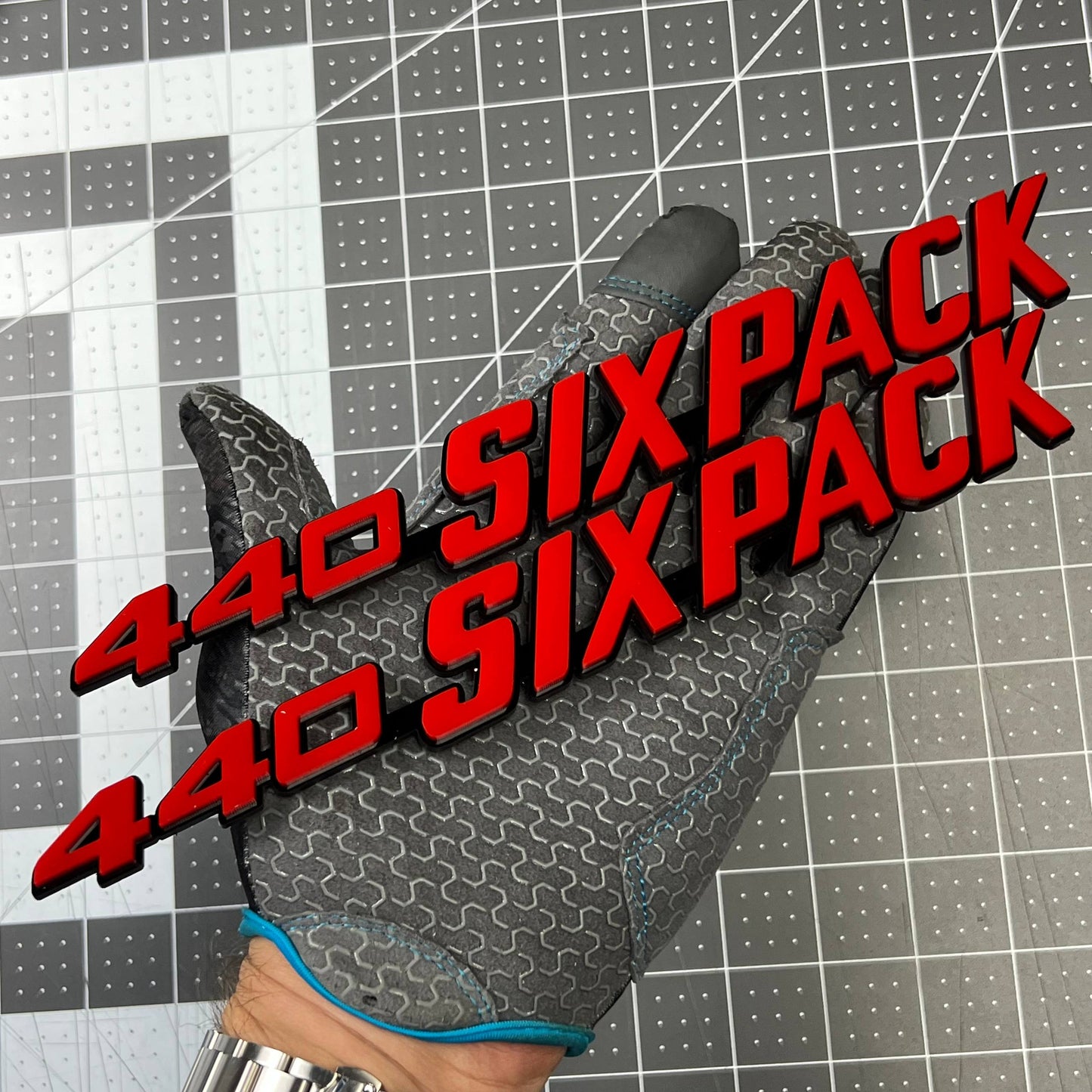 440 Six Pack 3D Acrylic Badge - Set of 2 Car Truck Emblem Fender Sticker