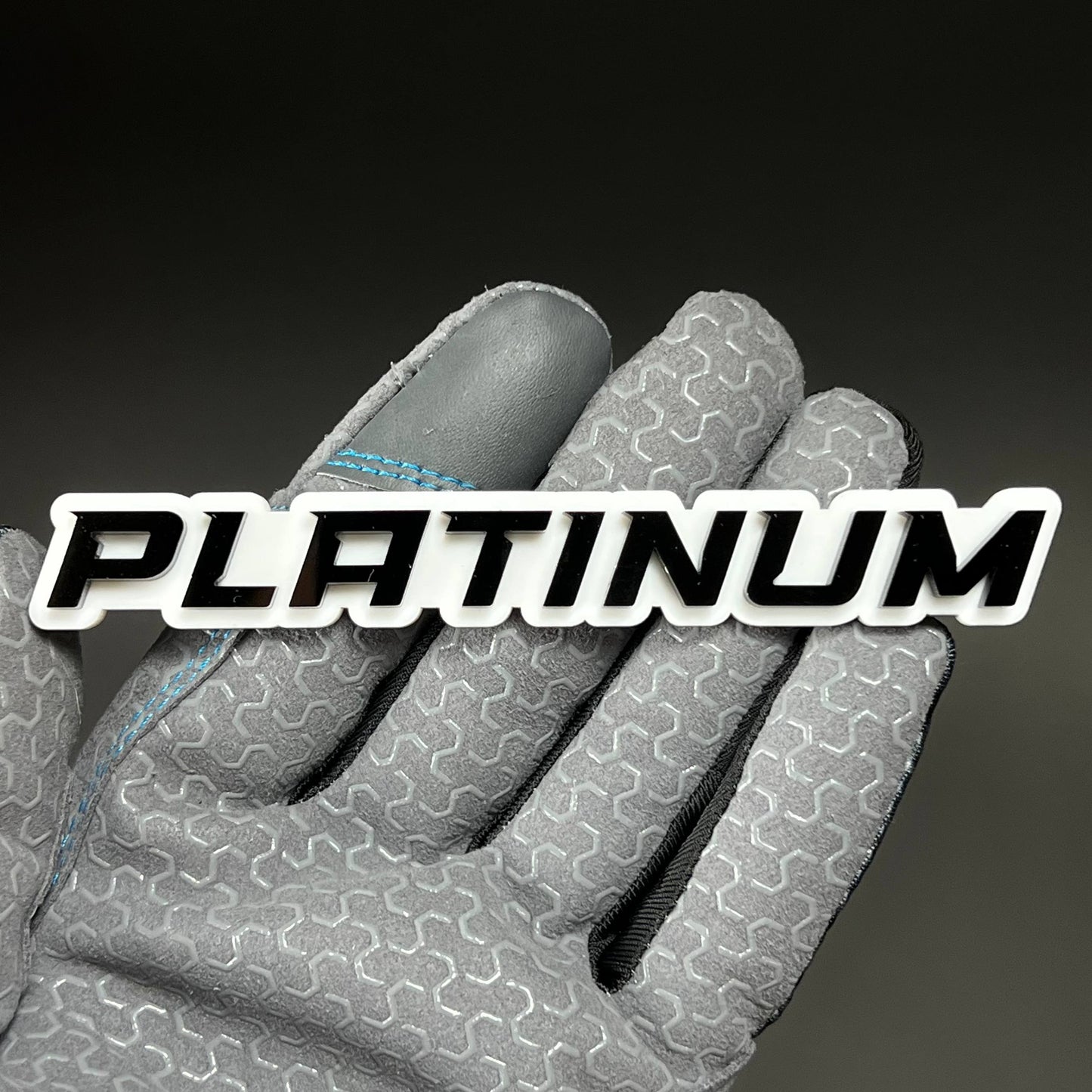 1PC PLATINUM (White) 3D Acrylic Badge - Car Truck Emblem Fender Sticker