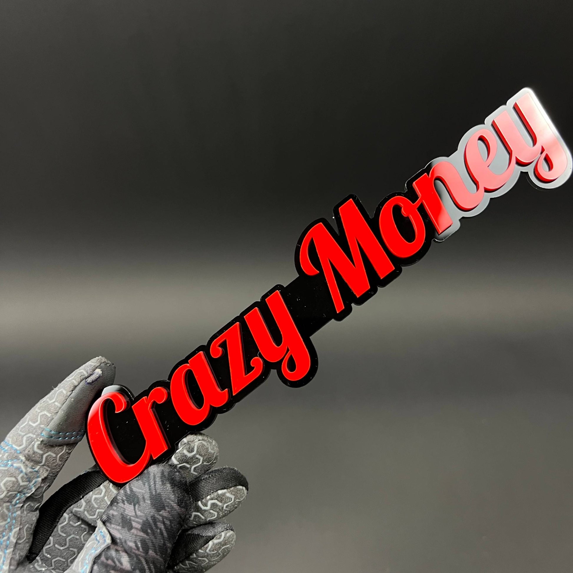 1PC Crazy Money 3D Acrylic Badge - Car Truck Emblem Fender Sticker