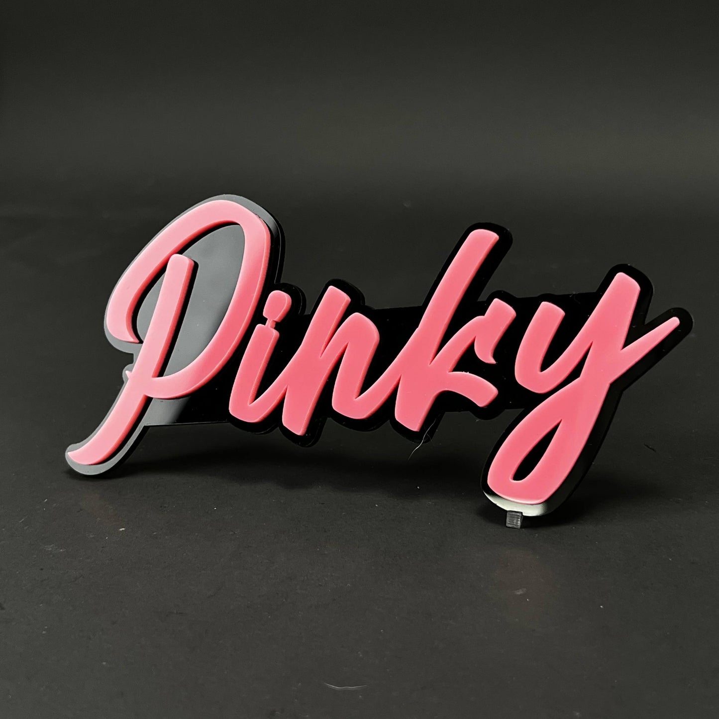 1PC Pinky 3D Acrylic Badge - Car Truck Emblem Fender Tailgate Trunk Sticker