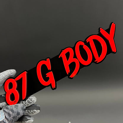 1PC 87 G BODY 3D Acrylic Badge - Car Truck Emblem Fender Tailgate Trunk Sticker