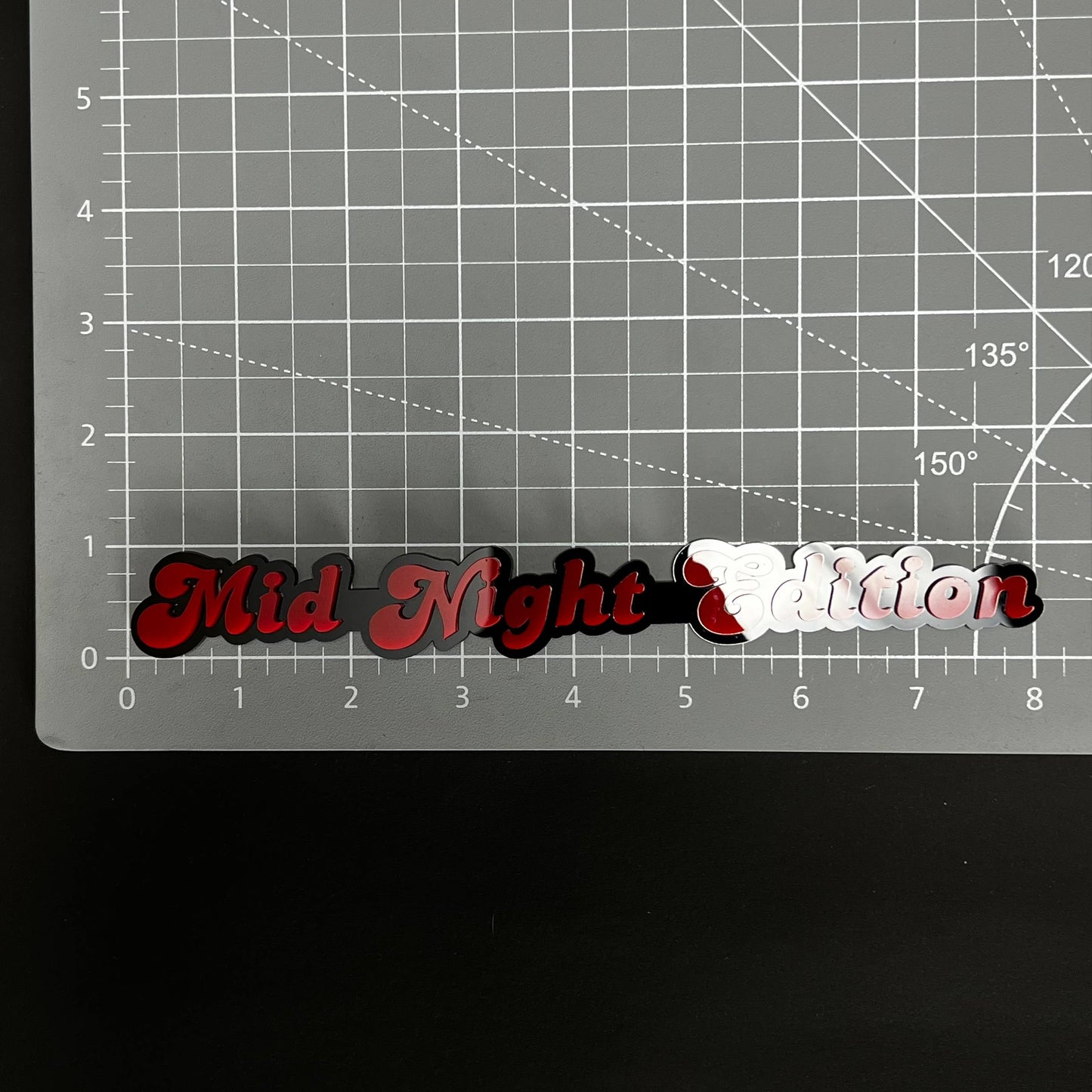 1PC Mid Night Edition 3D Acrylic Badge - Car Truck Emblem Fender Sticker