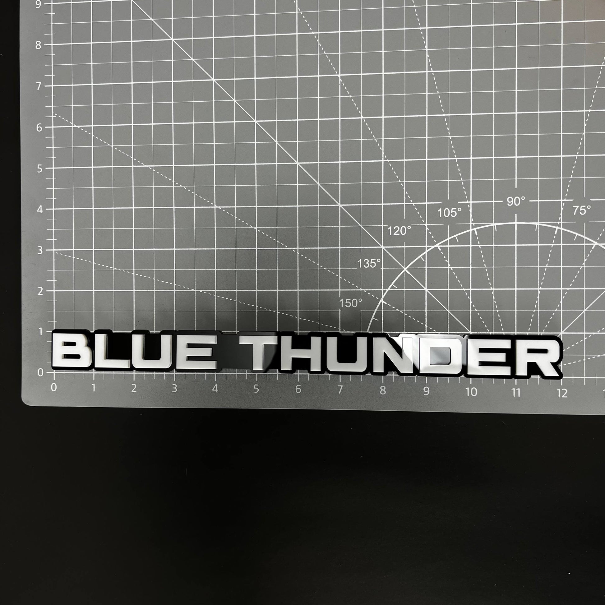 1PC BLUE THUNDER 3D Acrylic Badge - Car Truck Emblem Fender Sticker