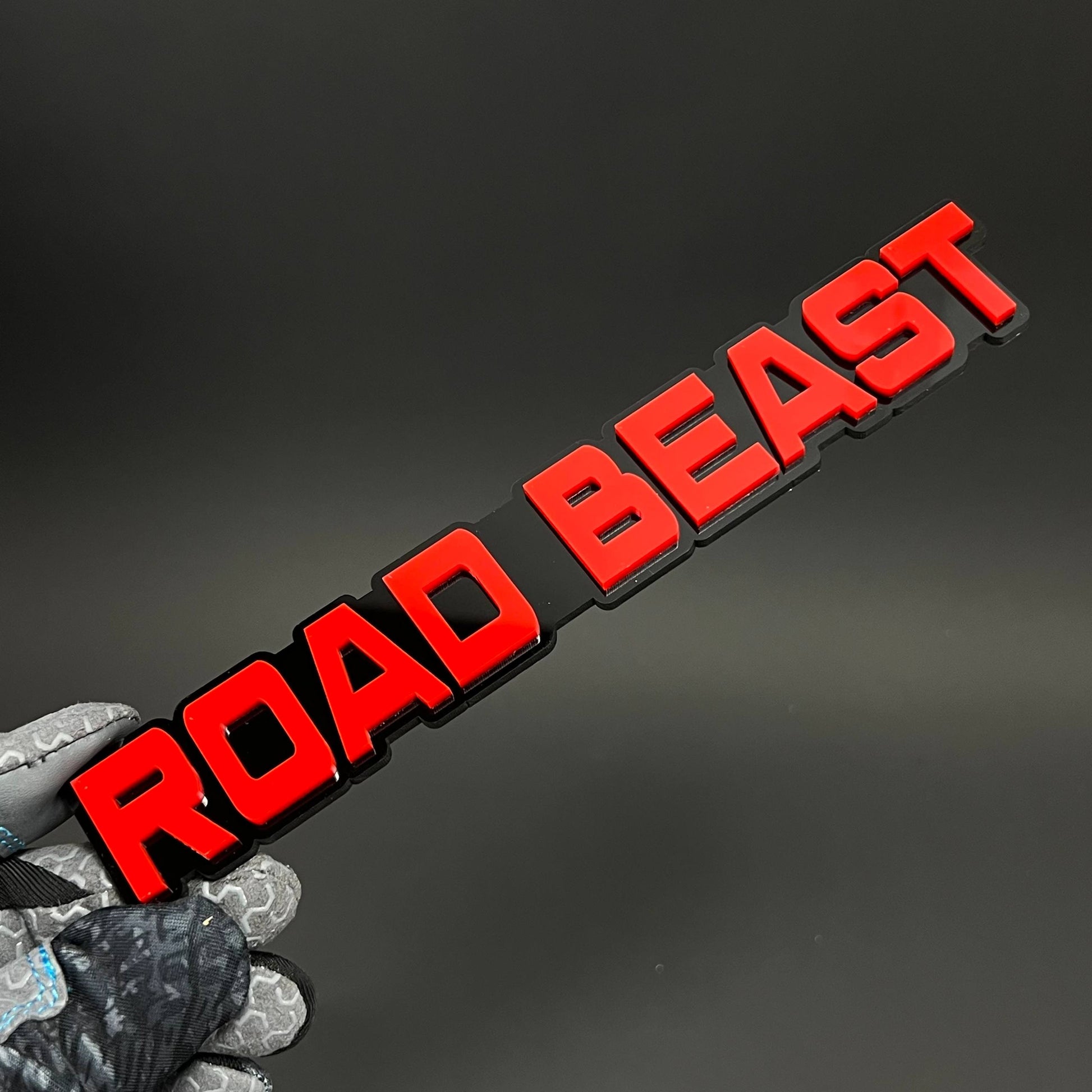 1PC ROAD BEAST 3D Acrylic Badge - Car Truck Emblem Fender Tailgate Trunk Sticker