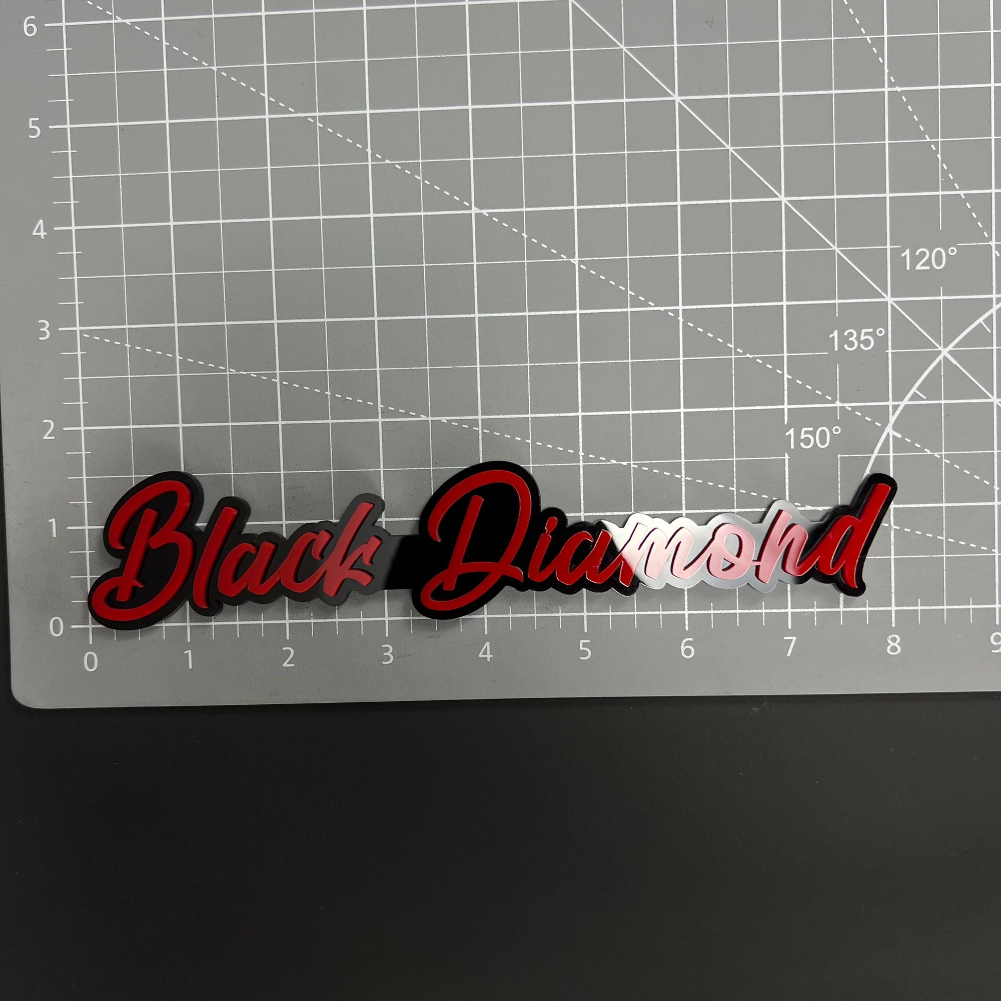 1PC Black Diamond 3D Acrylic Badge - Car Truck Emblem Fender Sticker