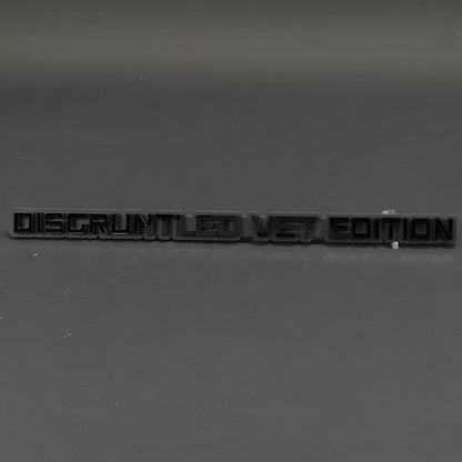 1PC DISGRUNTLED VET EDITION 3D Acrylic Badge - Car Truck Emblem Fender Sticker