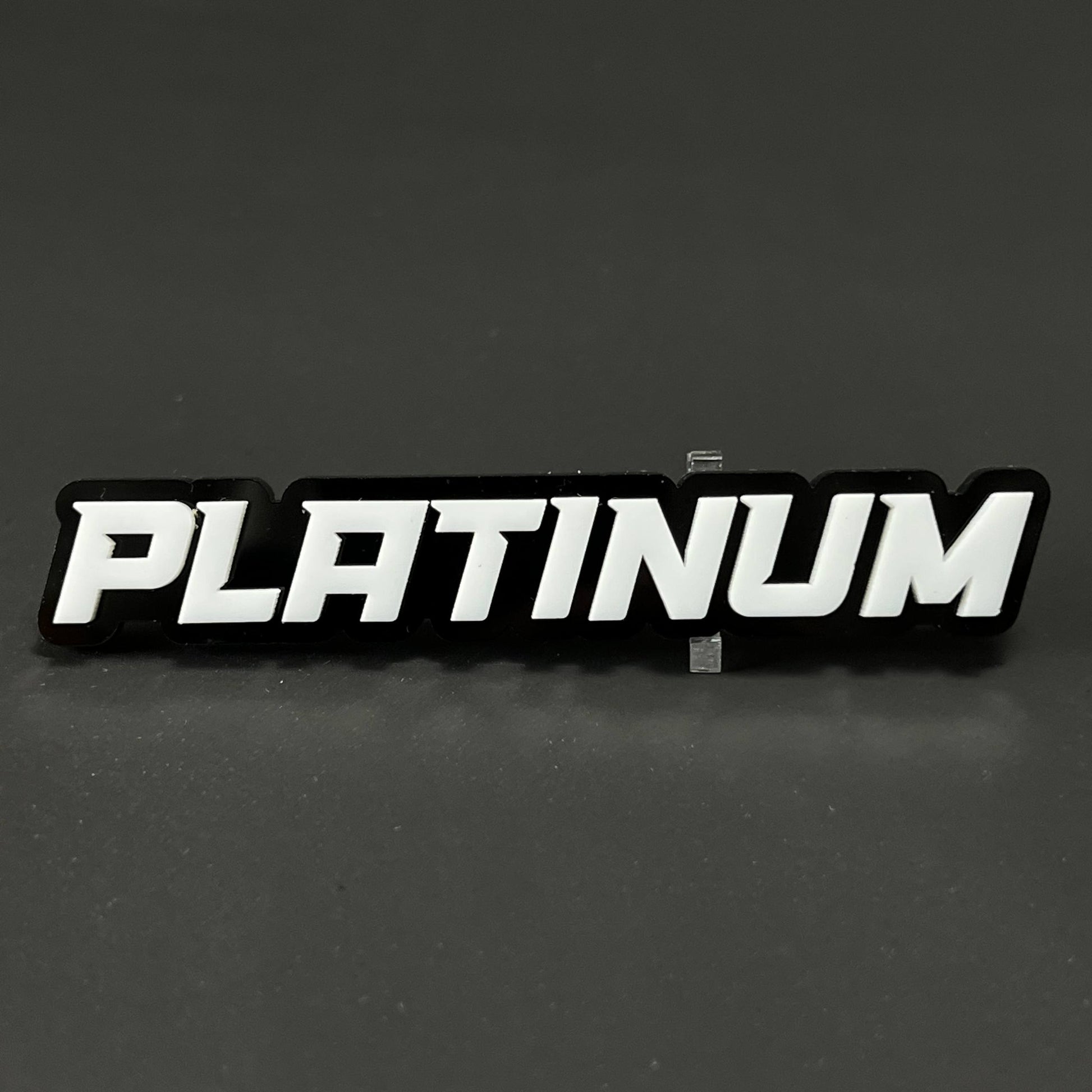 1PC PLATINUM (White) 3D Acrylic Badge - Car Truck Emblem Fender Sticker
