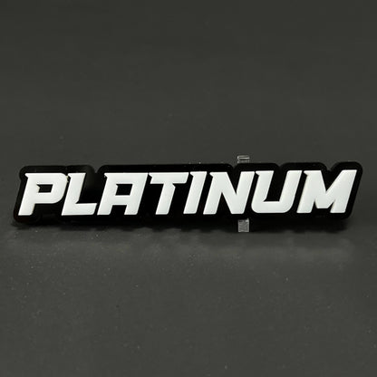 1PC PLATINUM (White) 3D Acrylic Badge - Car Truck Emblem Fender Sticker