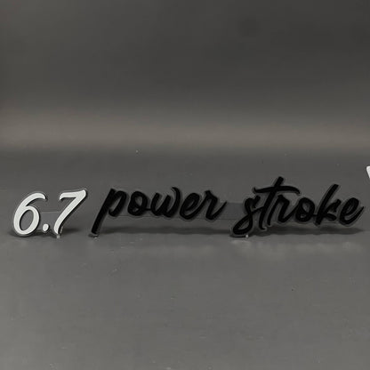 1PC 6.7 power stroke 3D Acrylic Badge - Car Truck Emblem Fender Sticker