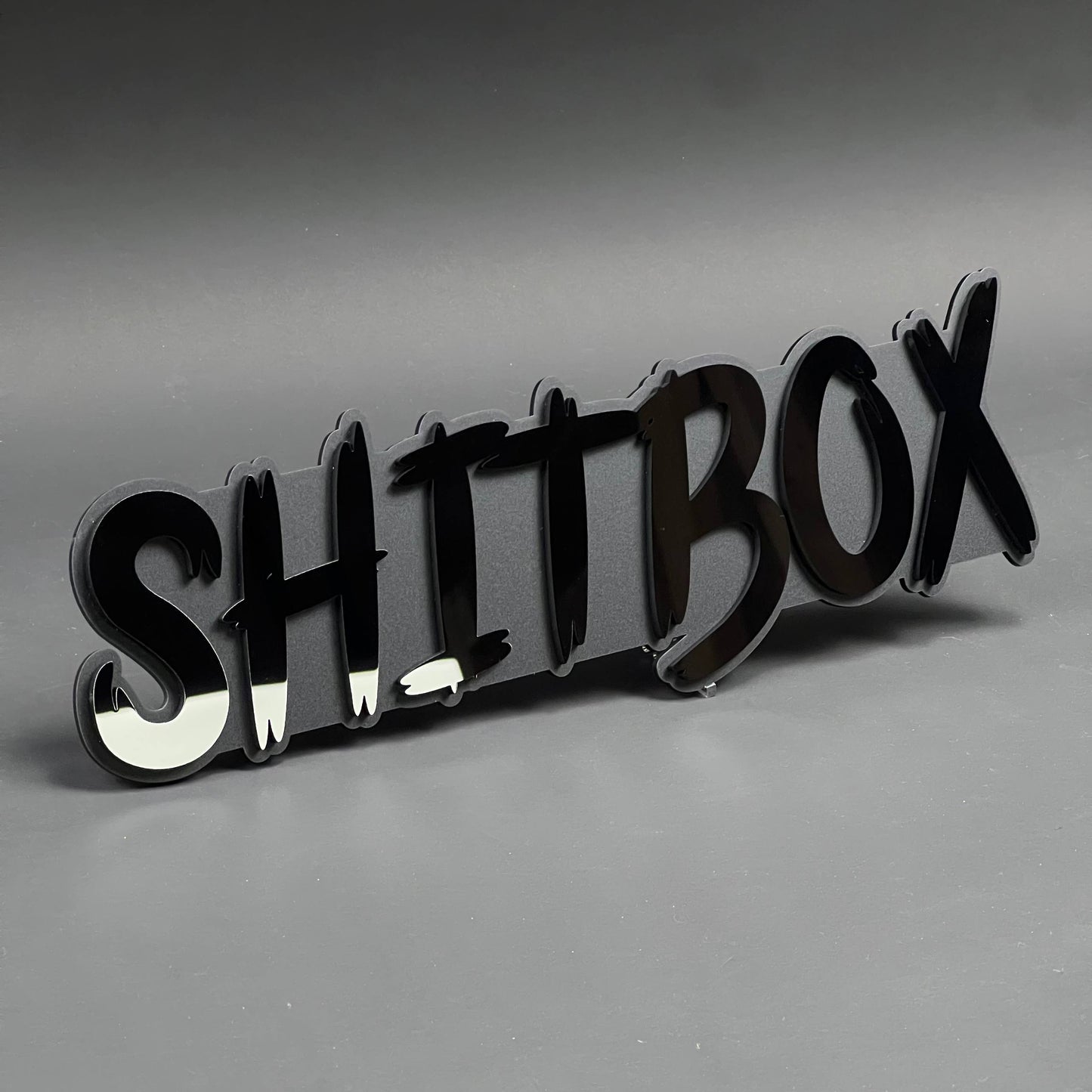 1PC SHITBOX 3D Acrylic Badge - Car Truck Emblem Fender Tailgate Trunk Sticker