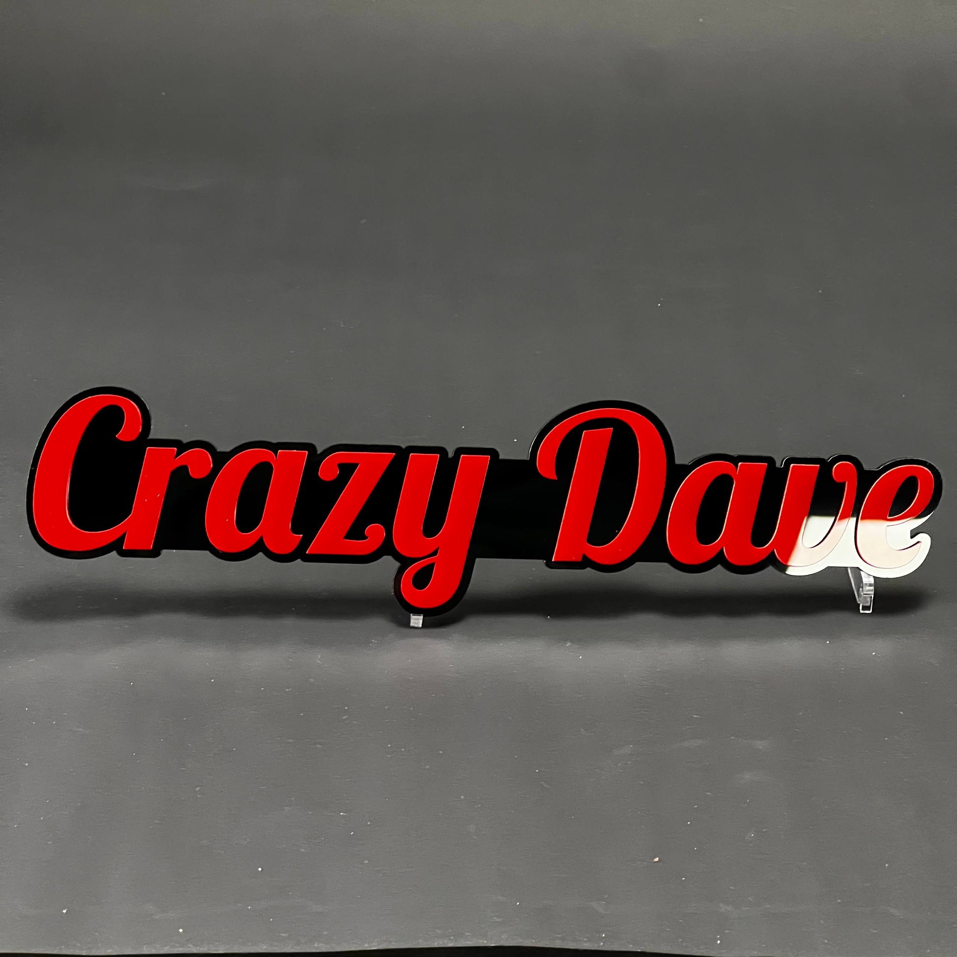 1PC Crazy Dave 3D Acrylic Badge - Car Truck Emblem Fender Tailgate Trunk Sticker