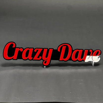 1PC Crazy Dave 3D Acrylic Badge - Car Truck Emblem Fender Tailgate Trunk Sticker