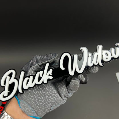 1PC Black Widow (White) 3D Acrylic Badge - Car Truck Emblem Fender Tailgate Trunk Sticker