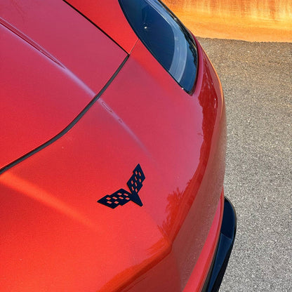 1PC Corvette Flags 3D Acrylic Badge - Car Truck Emblem Fender Sticker
