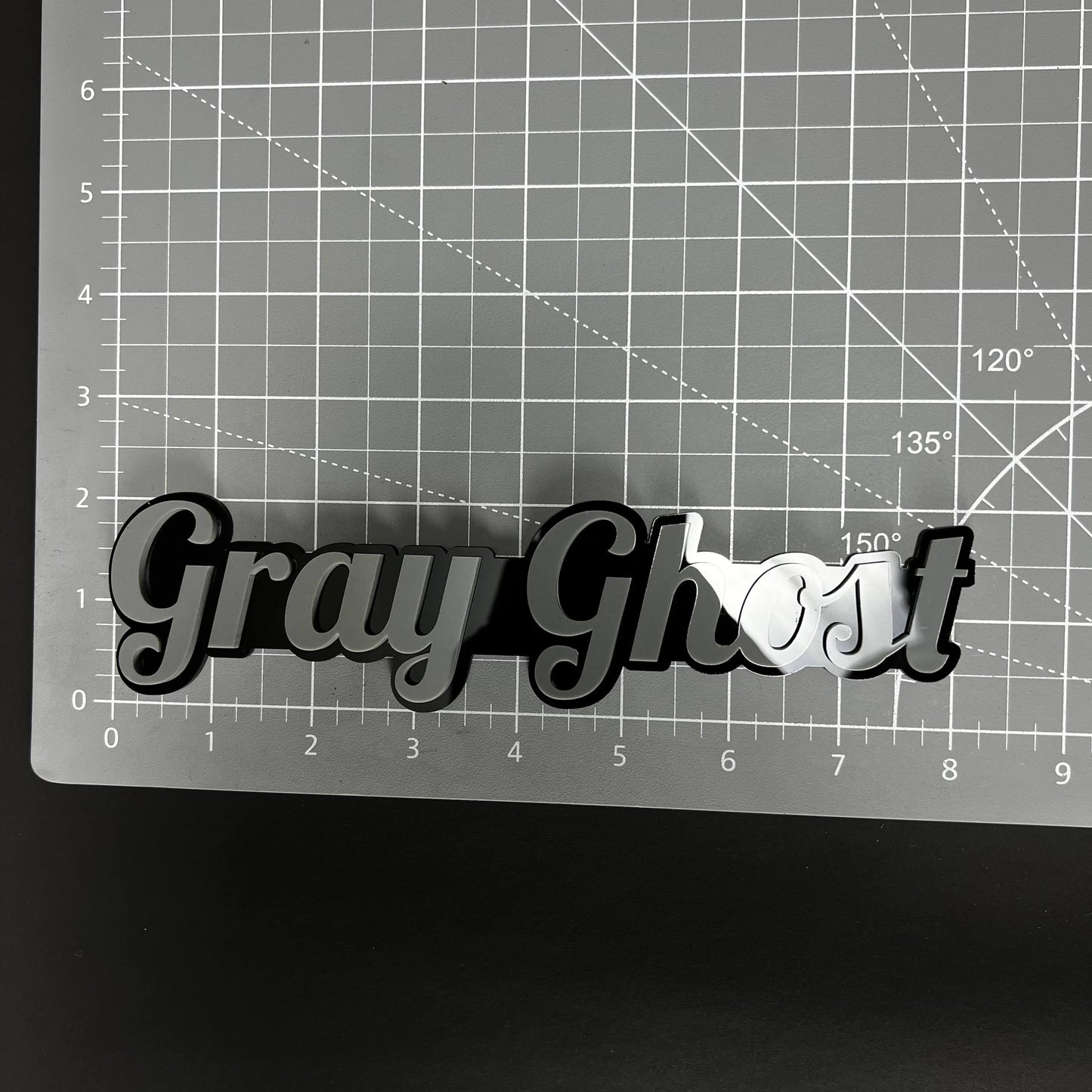 1PC Gray Ghost 3D Acrylic Badge - Car Truck Emblem Fender Tailgate Trunk Sticker