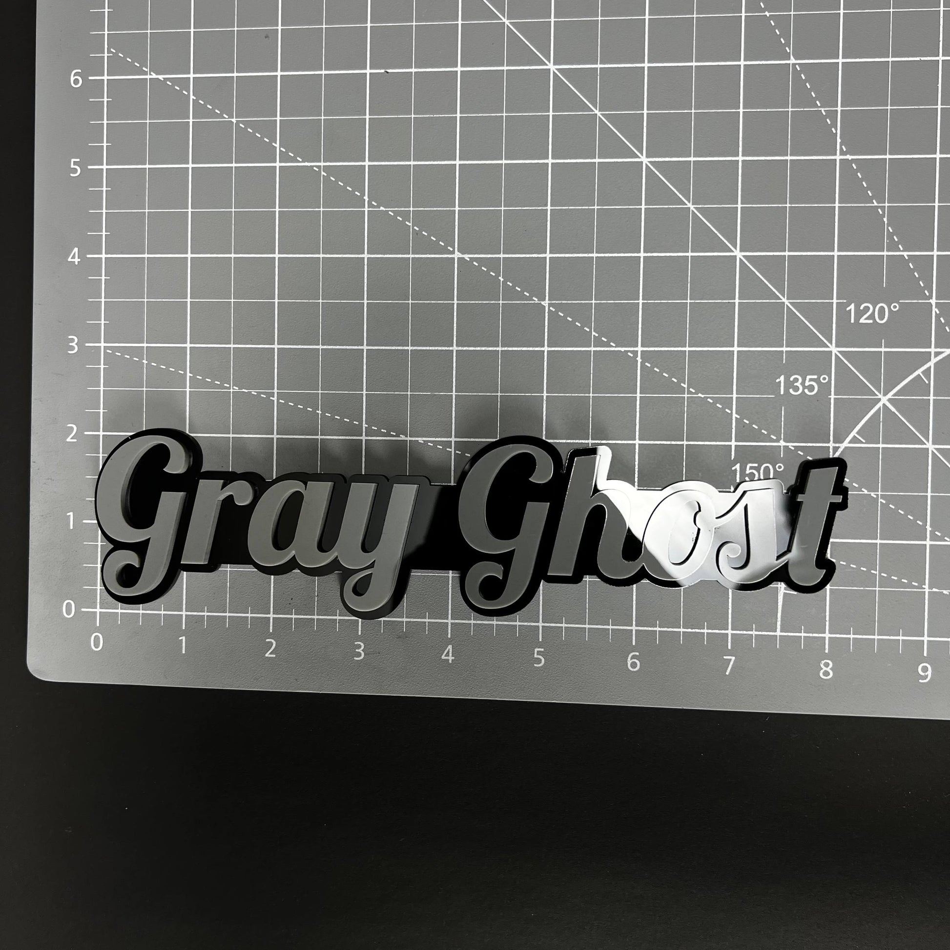 1PC Gray Ghost 3D Acrylic Badge - Car Truck Emblem Fender Tailgate Trunk Sticker