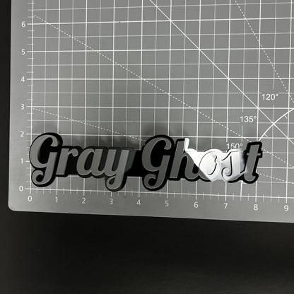 1PC Gray Ghost 3D Acrylic Badge - Car Truck Emblem Fender Tailgate Trunk Sticker