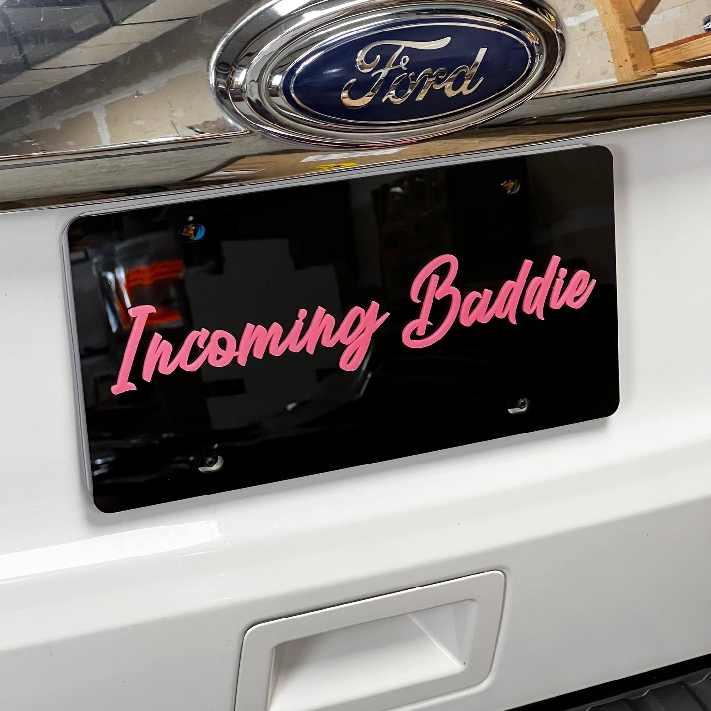 1PC Incoming Baddie 3D Acrylic Badge - Car Truck Emblem Fender Sticker
