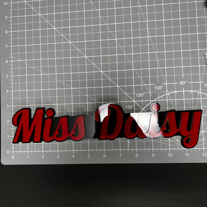 1PC Miss Daisy 3D Acrylic Badge - Car Truck Emblem Fender Tailgate Trunk Sticker